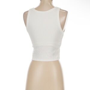 Uniqlo White Ribbed Tank Top